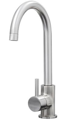 EVO ELERA BRUSHED NICKEL MONO SINGLE LEVER SIDE ACTION SWAN NECK KITCHEN SINK MIXER TAP with SWIVEL SPOUT, KTAP006BN